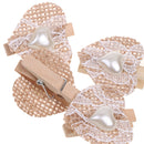 Pieces of 4 Rustic Lace Clip Wedding Wooden Pegs Clip Burlap Hessian Jute DIY Craft