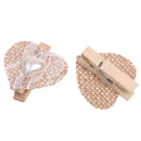 Pieces of 4 Rustic Lace Clip Wedding Wooden Pegs Clip Burlap Hessian Jute DIY Craft