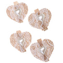Pieces of 4 Rustic Lace Clip Wedding Wooden Pegs Clip Burlap Hessian Jute DIY Craft