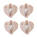 Pieces of 4 Rustic Lace Clip Wedding Wooden Pegs Clip Burlap Hessian Jute DIY Craft