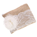 Country Bridesmaids Burlap Lace Flower Clutch Gift Evening Party WomenÂ’s Makeup Bag