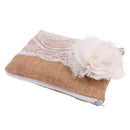 Country Bridesmaids Burlap Lace Flower Clutch Gift Evening Party WomenÂ’s Makeup Bag