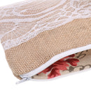 Country Bridesmaids Burlap Lace Flower Clutch Gift Evening Party WomenÂ’s Makeup Bag