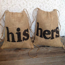 2pcs Burlap his hers Dollar Dance Bags Drawstring Bag Wedding Gift Bags