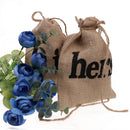2pcs Burlap his hers Dollar Dance Bags Drawstring Bag Wedding Gift Bags
