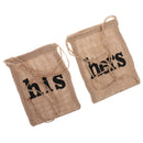 2pcs Burlap his hers Dollar Dance Bags Drawstring Bag Wedding Gift Bags