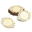 10pcs Vintage Wooden Mirror Frame Shapes Embellishment Ornament DIY Craft