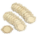 10pcs Vintage Wooden Mirror Frame Shapes Embellishment Ornament DIY Craft