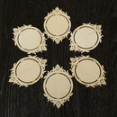 10pcs Vintage Wooden Mirror Frame Shapes Embellishment Ornament DIY Craft