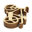 Pack of 10 Pieces Handcraft Bicycle Shape Wood Crafts Embellishment Scrapbooking DIY