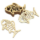 Pack of 10 Pieces Handcraft Fish Shapes Wooded Pieces Embellishment DIY Wood Crafts