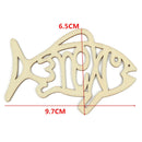Pack of 10 Pieces Handcraft Fish Shapes Wooded Pieces Embellishment DIY Wood Crafts
