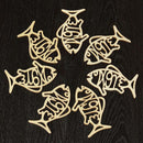 Pack of 10 Pieces Handcraft Fish Shapes Wooded Pieces Embellishment DIY Wood Crafts