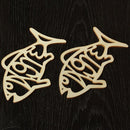 Pack of 10 Pieces Handcraft Fish Shapes Wooded Pieces Embellishment DIY Wood Crafts