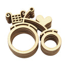Pack of 10pcs 2mm Handmade Love Heart Bicycle Wood Crafts DIY