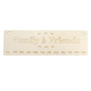 Family & Friends Special Day Reminder Wood Plaque Board Anniversary Calendar New