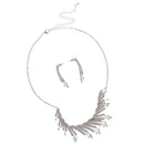 Clear Crystal Earrings Necklace Set Bridal Party Gift
