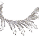 Clear Crystal Earrings Necklace Set Bridal Party Gift
