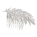Women Girls Crystal Bridal Wedding Feather Hair Comb Clip Hair Jewelry