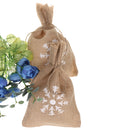 Pack of 10 Burlap Linen Jute Twine Bags Sweets Candy Bags Pouch with Snowflake Decoration