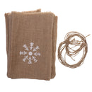 Pack of 10 Burlap Linen Jute Twine Bags Sweets Candy Bags Pouch with Snowflake Decoration