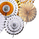 Set of 8PCS Shiny Tissue Paper Pinwheel Folding Hanging Fan Wedding Party Decoration
