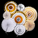 Set of 8PCS Shiny Tissue Paper Pinwheel Folding Hanging Fan Wedding Party Decoration