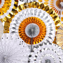 Set of 8PCS Shiny Tissue Paper Pinwheel Folding Hanging Fan Wedding Party Decoration