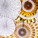 8pcs/Set Glitter Paper Pinwheel Folding Hanging Fan Backdrop Party Decoration