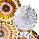 8pcs/Set Glitter Paper Pinwheel Folding Hanging Fan Backdrop Party Decoration
