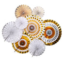 8pcs/Set Glitter Paper Pinwheel Folding Hanging Fan Backdrop Party Decoration