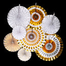 8pcs/Set Glitter Paper Pinwheel Folding Hanging Fan Backdrop Party Decoration