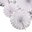 Set of 8pcs Silver Glitter Tissue Paper Pinwheel Folding Wall Door Hanging Fan Backdrop Wedding Party Decora