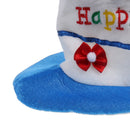 Unisex Happy Birthday Party Cake Hat Candles Plush Costume Gift Fancy Dress Fun Blue