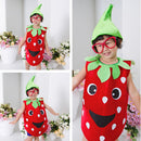 Kids Toddlers Strawberry Fruit Costume Dress Hat Set Halloween Fancy Dress