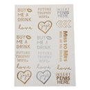 Wedding Bachelorette Party Favors Waterproof Temporary Flash Heart Tattoo Stickers