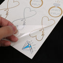 Metallic Temporary Tattoos Blue Diamond Ring Heart Sticker Bride Party DIY Body Arm Decor Removable