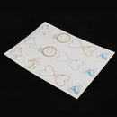 Metallic Temporary Tattoos Blue Diamond Ring Heart Sticker Bride Party DIY Body Arm Decor Removable