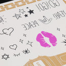 Party Waterproof Transfer Flash Temporary Tattoo Body Art Makeup Tattoo Sticker Lips Watch Rock