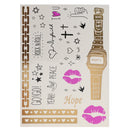 Party Waterproof Transfer Flash Temporary Tattoo Body Art Makeup Tattoo Sticker Lips Watch Rock