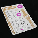 Party Waterproof Transfer Flash Temporary Tattoo Body Art Makeup Tattoo Sticker Lips Watch Rock