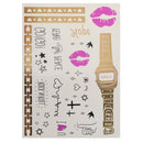 Party Waterproof Transfer Flash Temporary Tattoo Body Art Makeup Tattoo Sticker Lips Watch Rock
