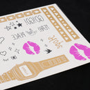 Party Waterproof Transfer Flash Temporary Tattoo Body Art Makeup Tattoo Sticker Lips Watch Rock