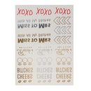Party Waterproof Transfer Flash Temporary Tattoo Body Art Makeup Tattoo Sticker XOXO Bride