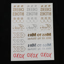 Party Waterproof Transfer Flash Temporary Tattoo Body Art Makeup Tattoo Sticker XOXO Bride