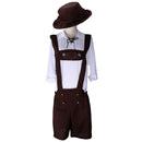 German Bavarian Festival Oktoberfest Suspender Brace Shorts Waiter Costume Fancy Dress Cosplay Prop Brown XL