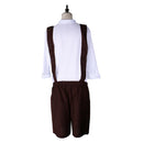 German Bavarian Festival Oktoberfest Suspender Brace Shorts Waiter Costume Fancy Dress Cosplay Prop Brown XL