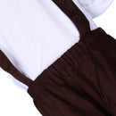 German Bavarian Festival Oktoberfest Suspender Brace Shorts Waiter Costume Fancy Dress Cosplay Prop Brown XXL