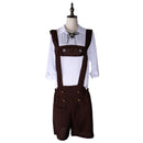 German Bavarian Festival Oktoberfest Suspender Brace Shorts Waiter Costume Fancy Dress Cosplay Prop Brown XXL