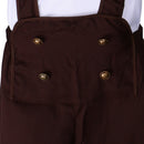 German Bavarian Festival Oktoberfest Suspender Brace Shorts Waiter Costume Fancy Dress Cosplay Prop Brown M